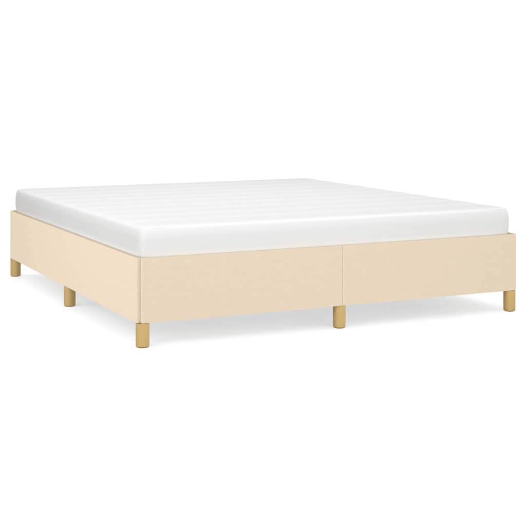 Cadre de lit sans matelas crème 180x200 cm tissu - XIOS