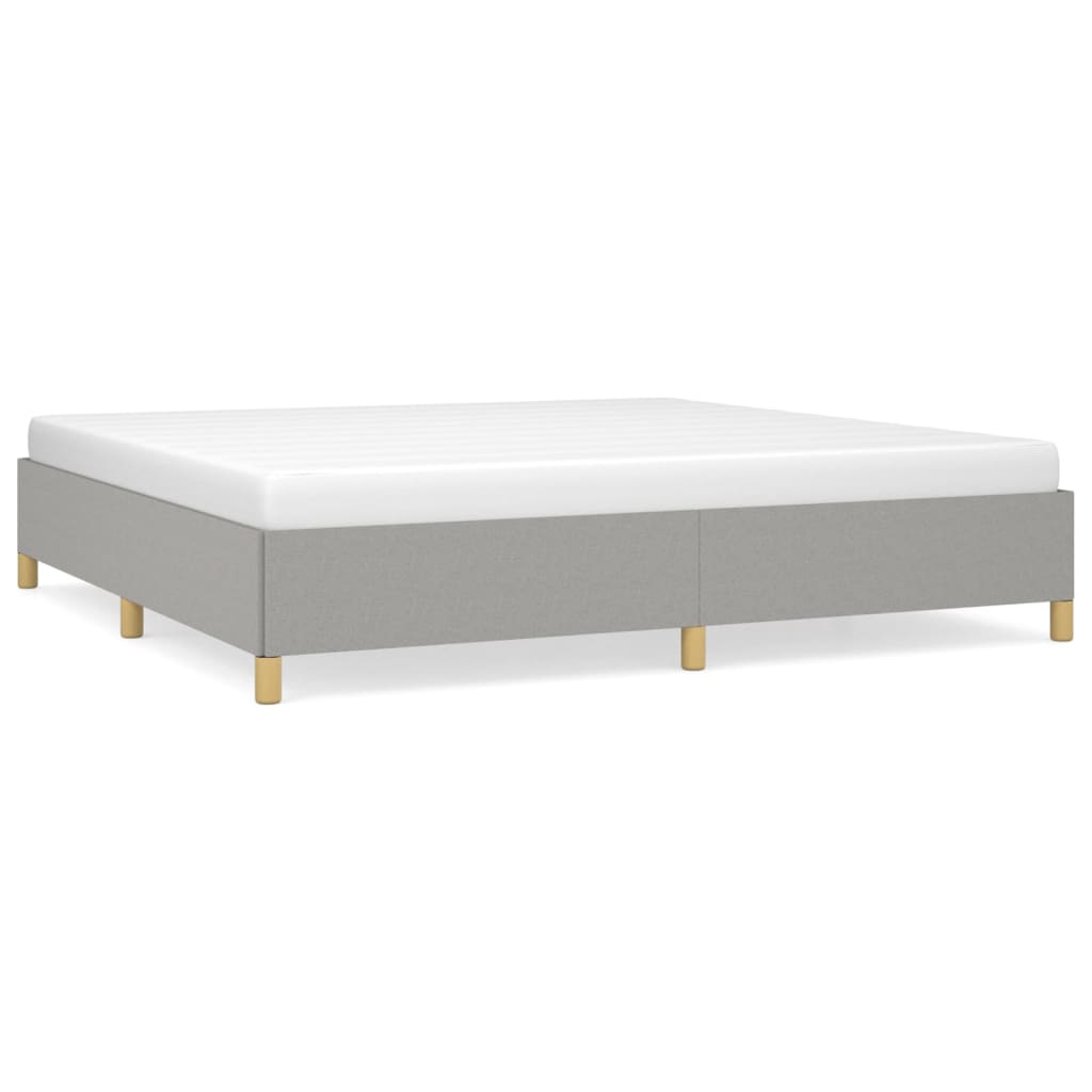 Cadre de lit sans matelas gris clair 200x200 cm tissu - XIOS