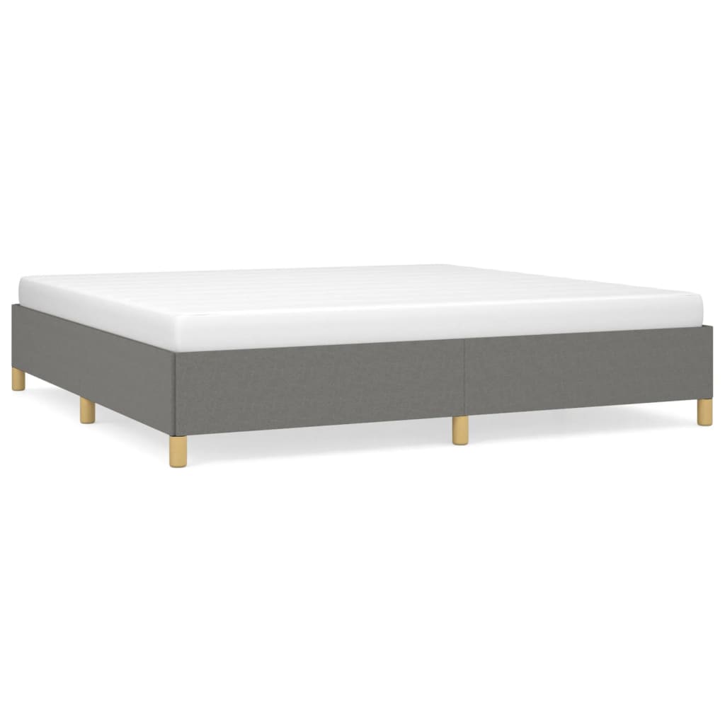 Cadre de lit sans matelas gris foncé 200x200 cm tissu - XIOS