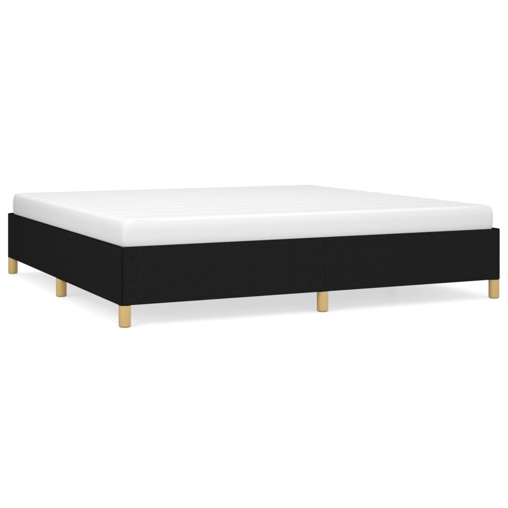 Cadre de lit sans matelas noir 200x200 cm tissu - XIOS