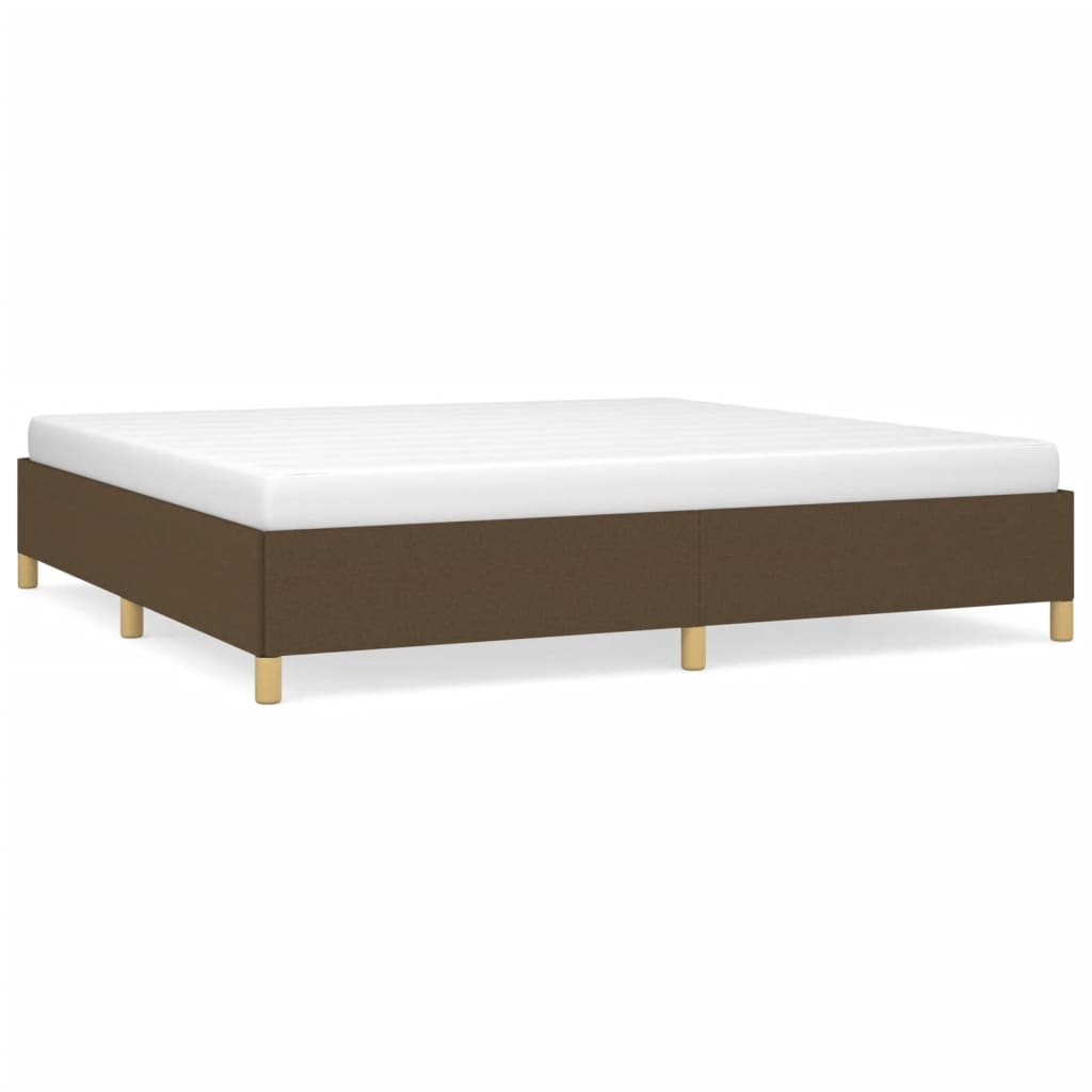 Cadre de lit sans matelas marron foncé 200x200 cm tissu - XIOS