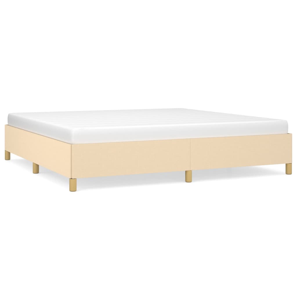Cadre de lit sans matelas crème 200x200 cm tissu - XIOS