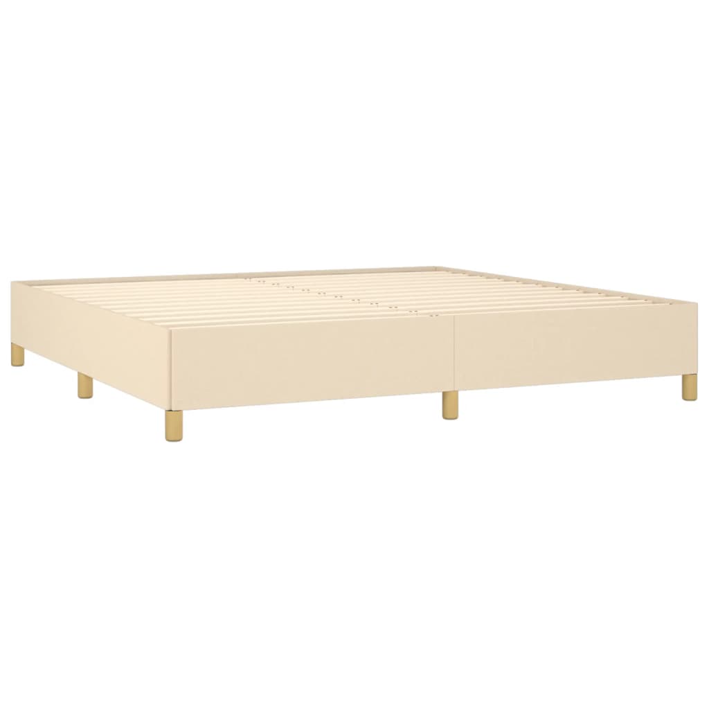 Cadre de lit sans matelas crème 200x200 cm tissu - XIOS
