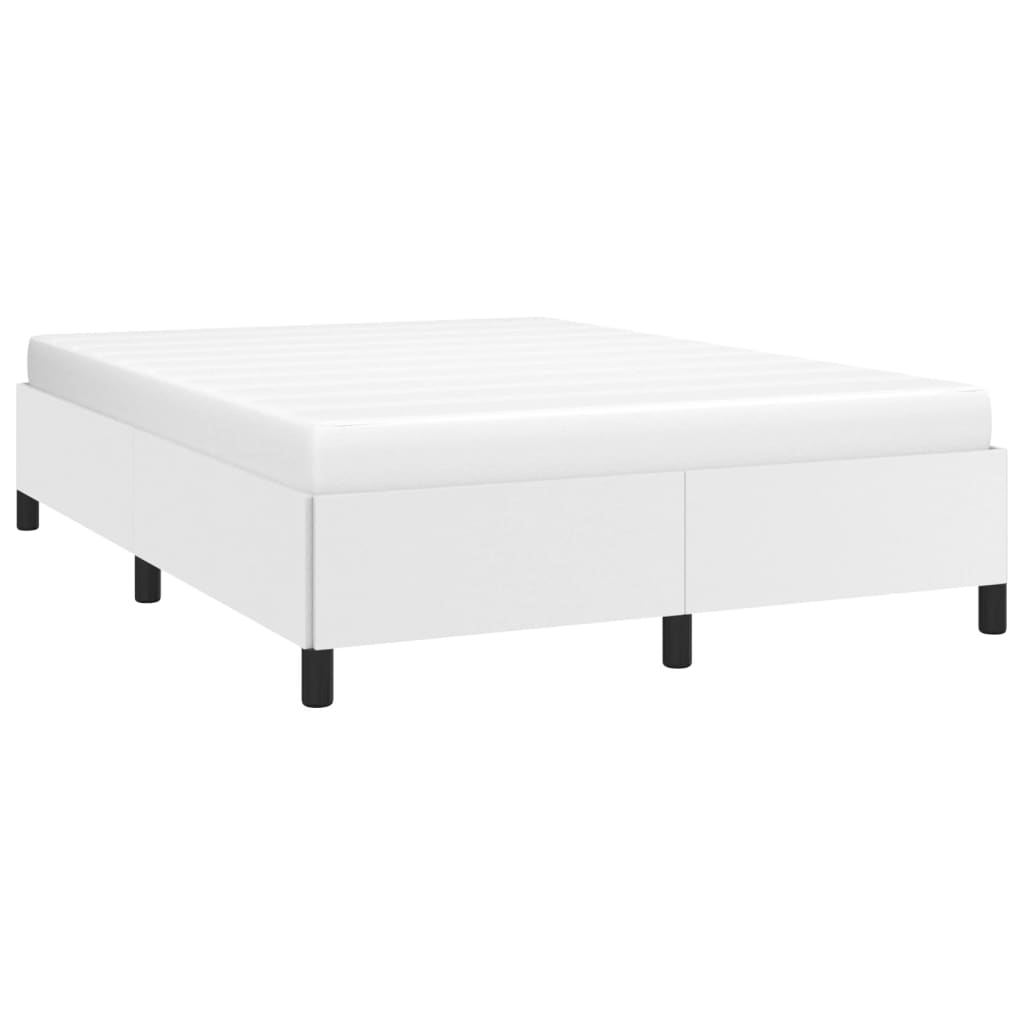 Cadre de lit sans matelas blanc 140x190 cm similicuir - XIOS