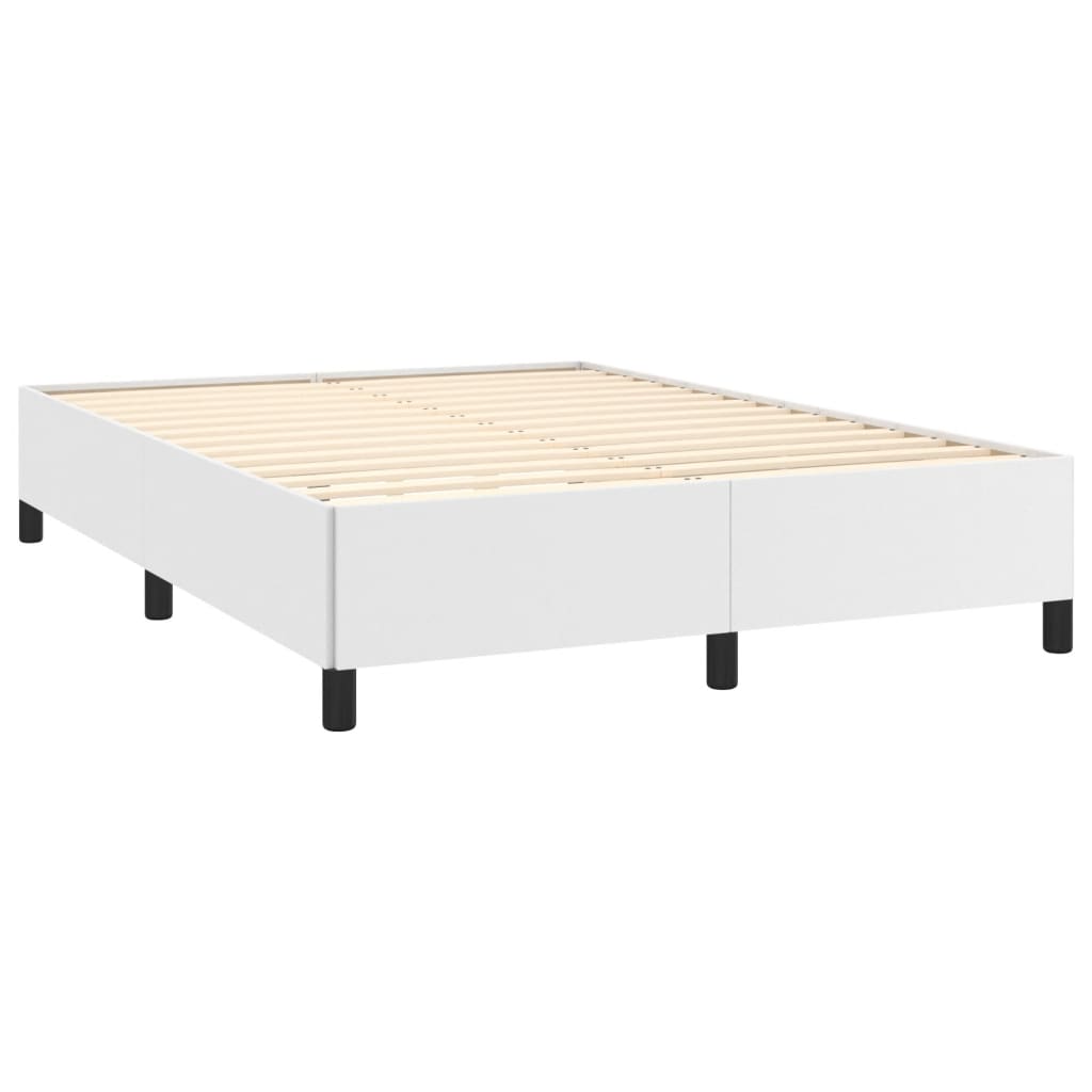 Cadre de lit sans matelas blanc 140x190 cm similicuir - XIOS