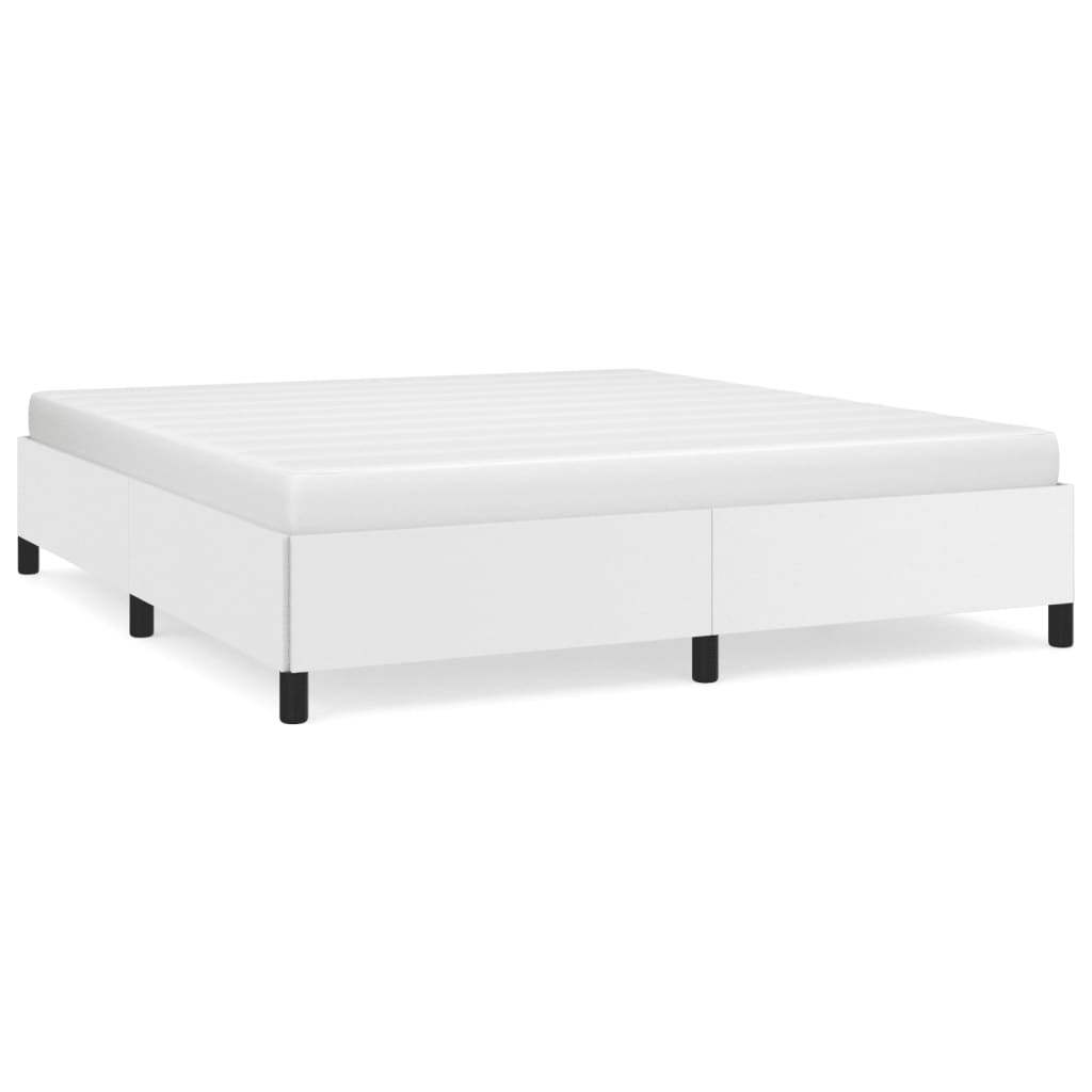 Cadre de lit sans matelas blanc 160x200 cm similicuir - XIOS