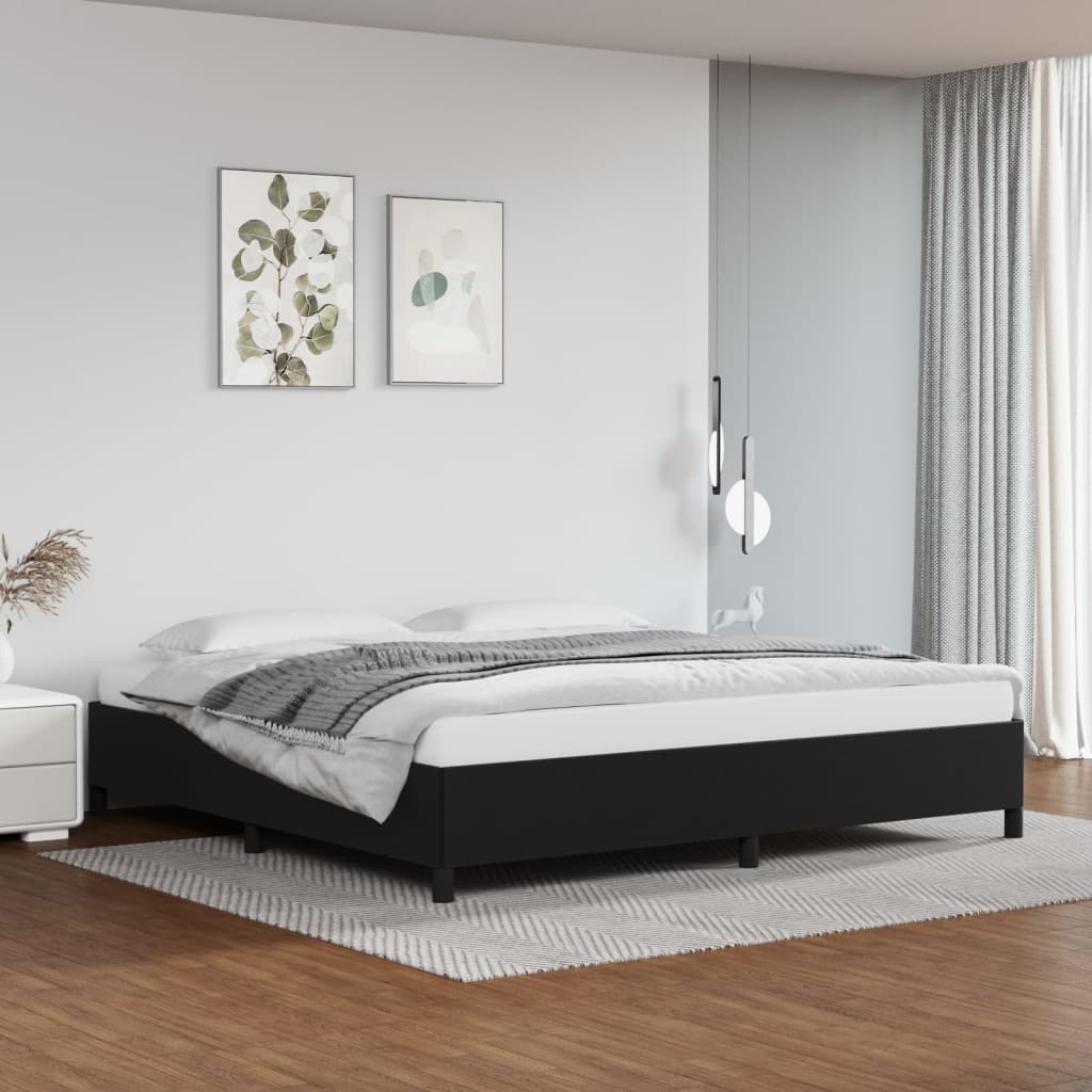 Cadre de lit sans matelas noir 200x200 cm similicuir - XIOS
