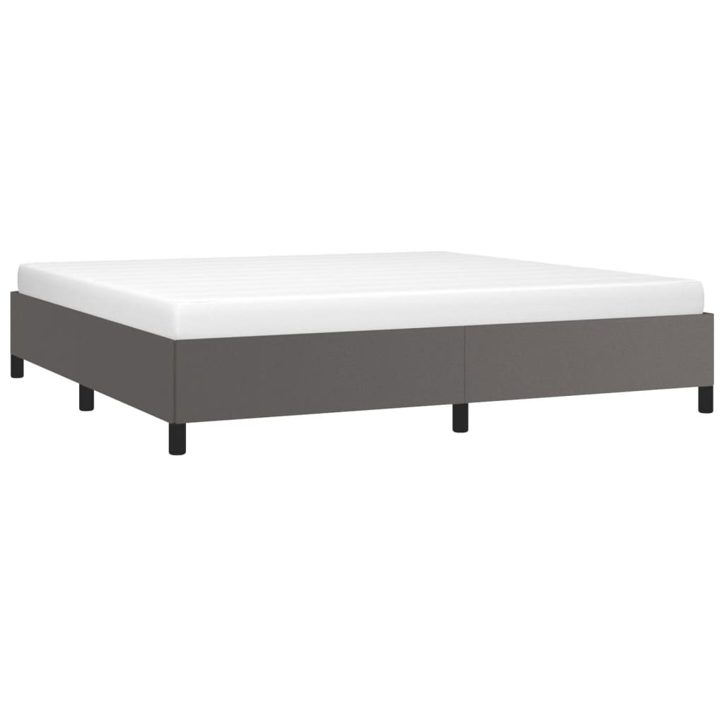 Cadre de lit sans matelas gris 200x200 cm similicuir - XIOS