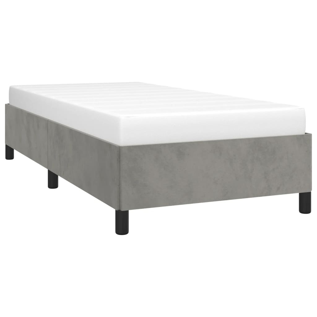 Cadre de lit sans matelas gris clair 80x200 cm velours - XIOS