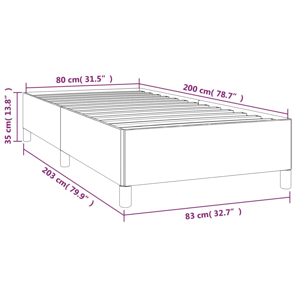 Cadre de lit sans matelas rose 80x200 cm velours - XIOS
