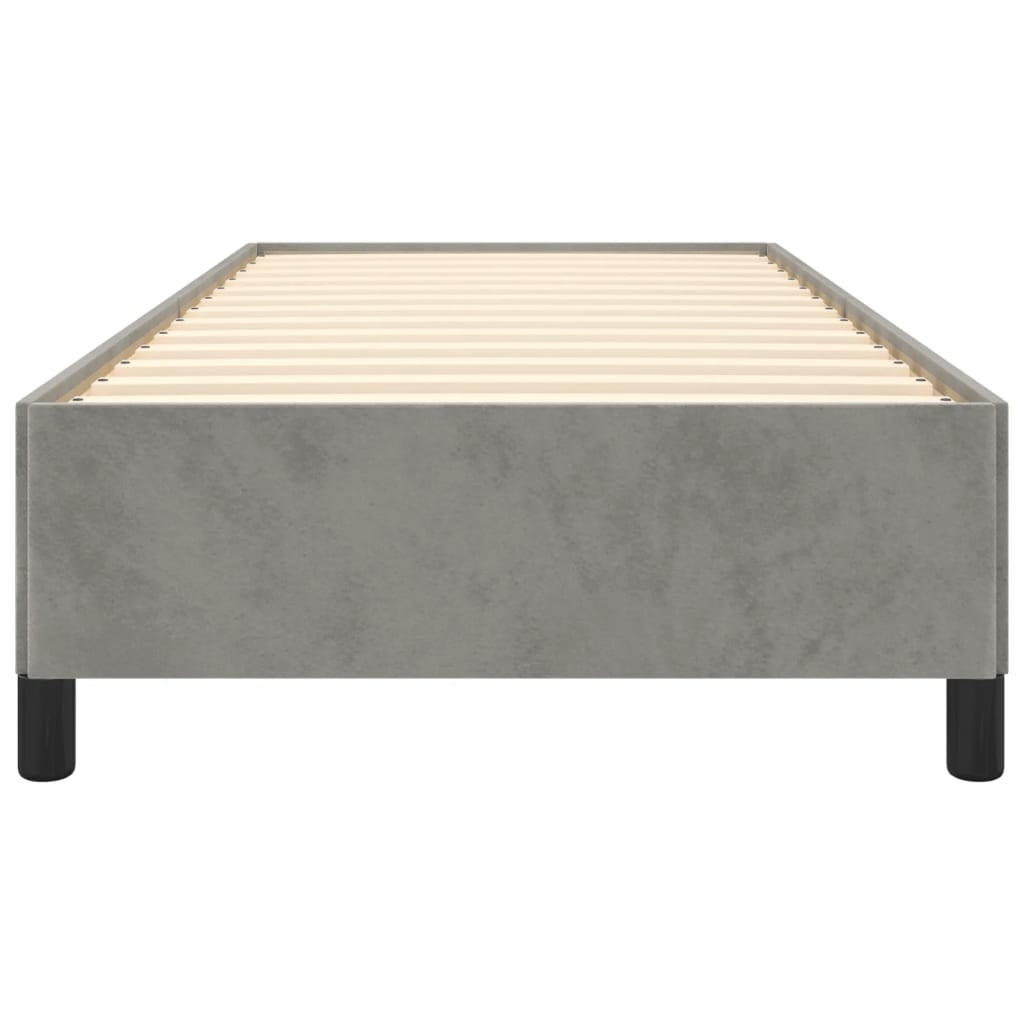 Cadre de lit sans matelas gris clair 90x190 cm velours - XIOS