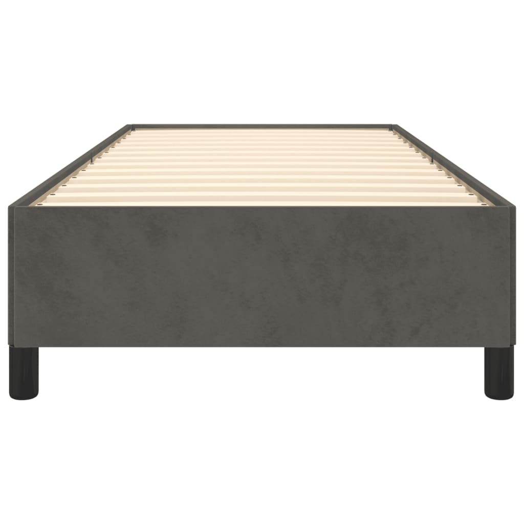 Cadre de lit sans matelas gris foncé 90x190 cm velours - XIOS