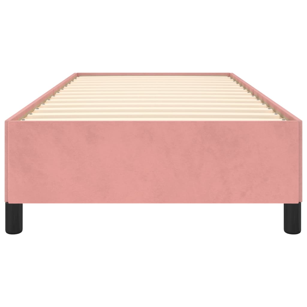 Cadre de lit sans matelas rose 90x190 cm velours - XIOS