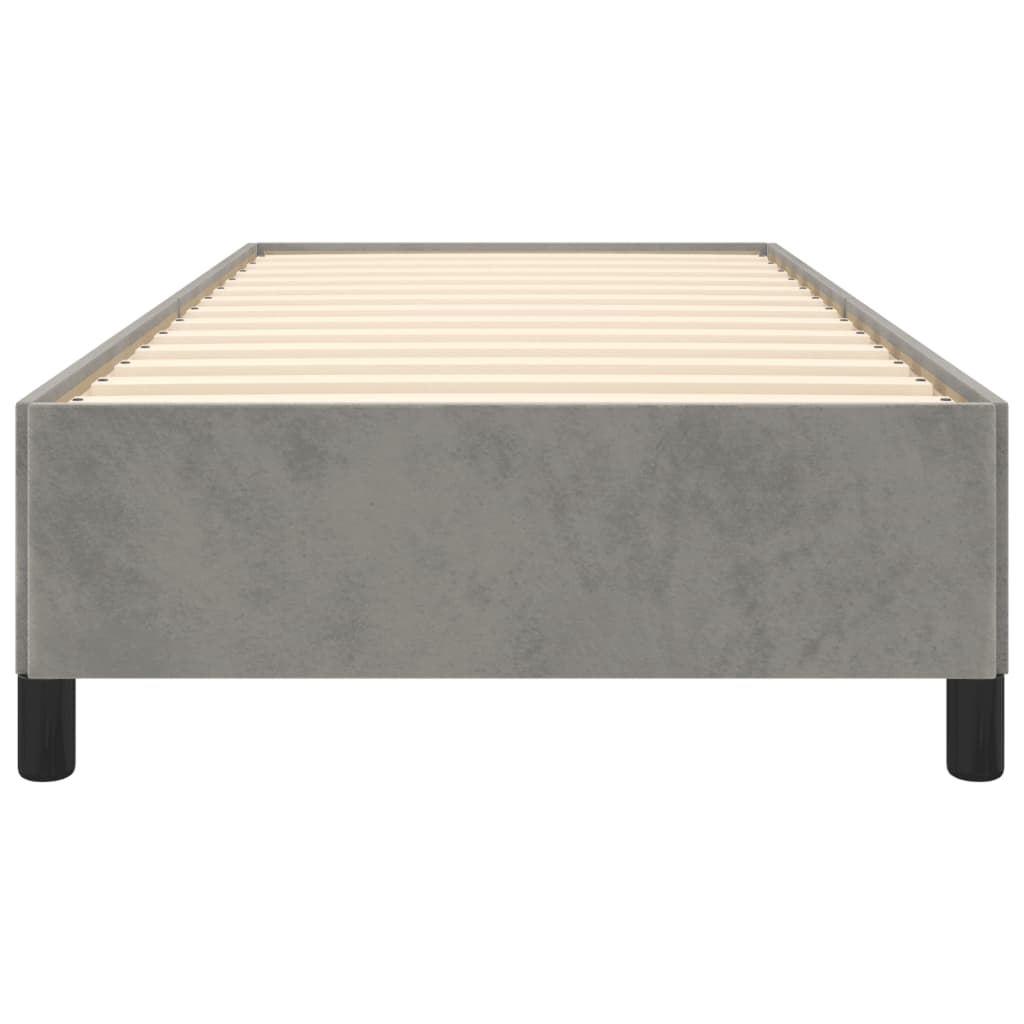 Cadre de lit sans matelas gris clair 90x200 cm velours - XIOS