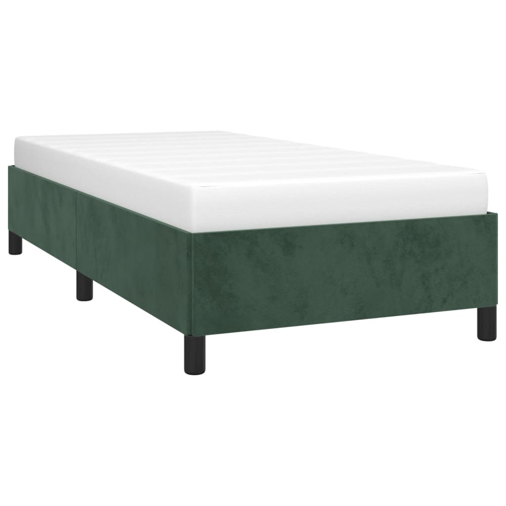 Cadre de lit sans matelas vert foncé 90x200 cm velours - XIOS