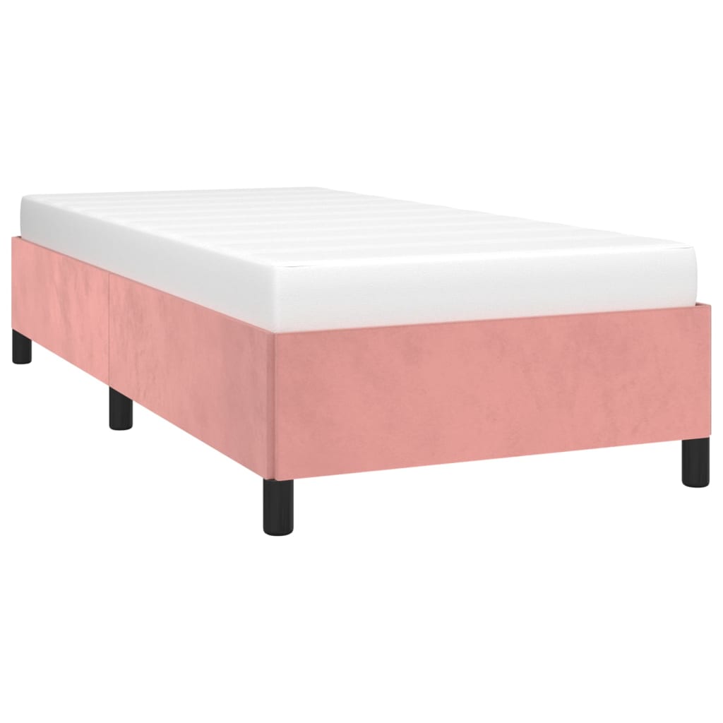 Cadre de lit sans matelas rose 90x200 cm velours - XIOS