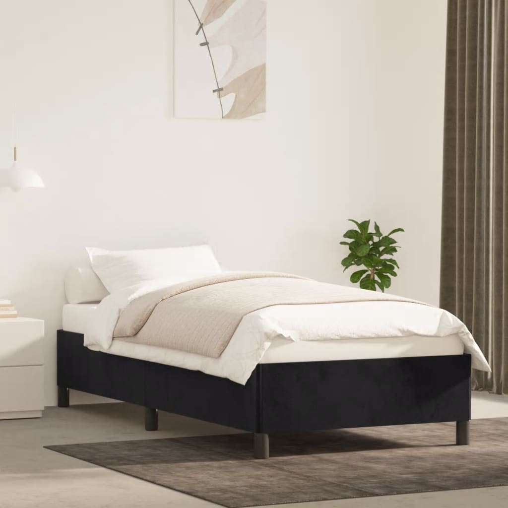Cadre de lit sans matelas noir 100x200 cm velours - XIOS