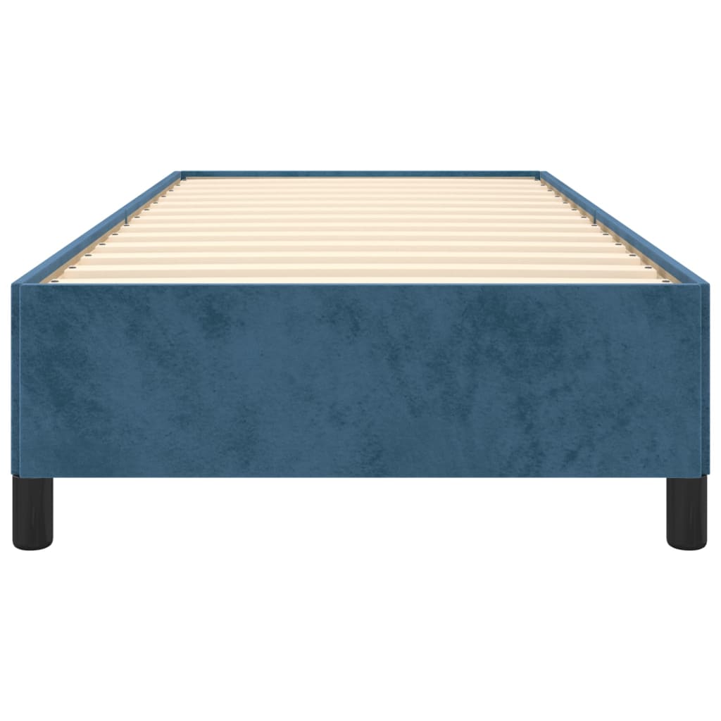 Cadre de lit sans matelas bleu foncé 100x200 cm velours - XIOS