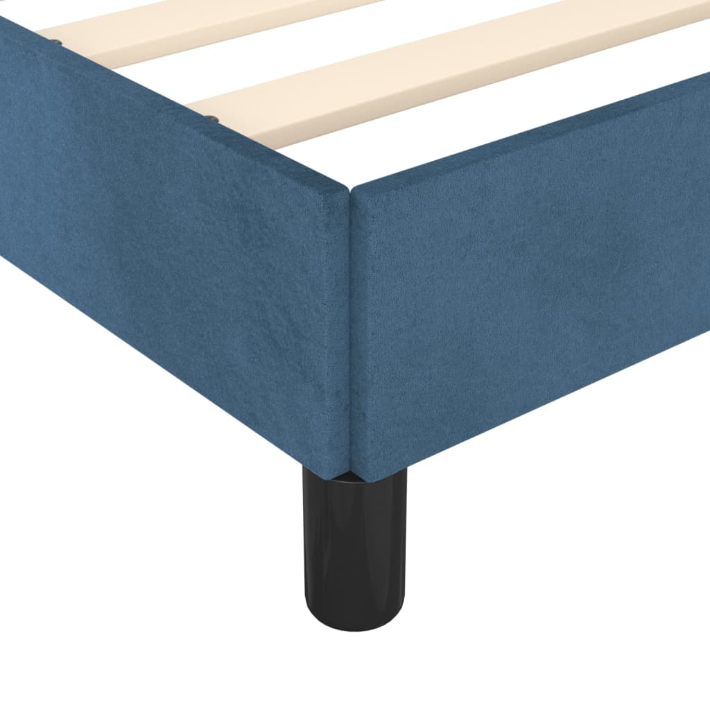 Cadre de lit sans matelas bleu foncé 100x200 cm velours - XIOS