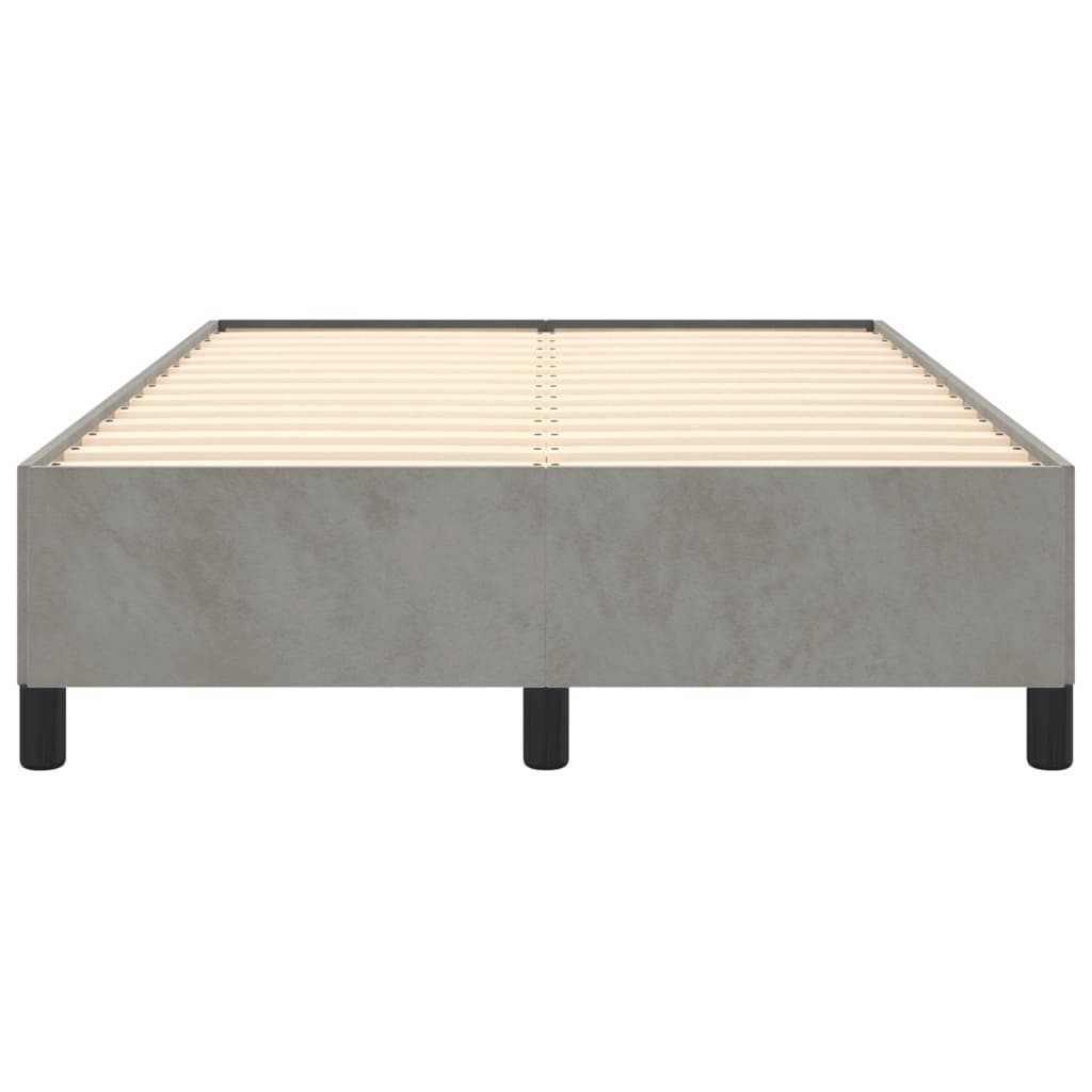 Cadre de lit sans matelas gris clair 120x200 cm velours - XIOS