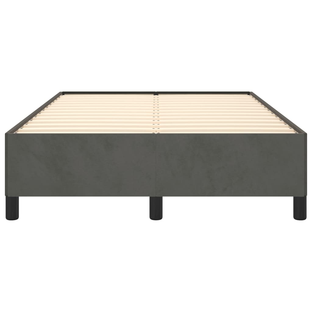 Cadre de lit sans matelas gris foncé 120x200 cm velours - XIOS