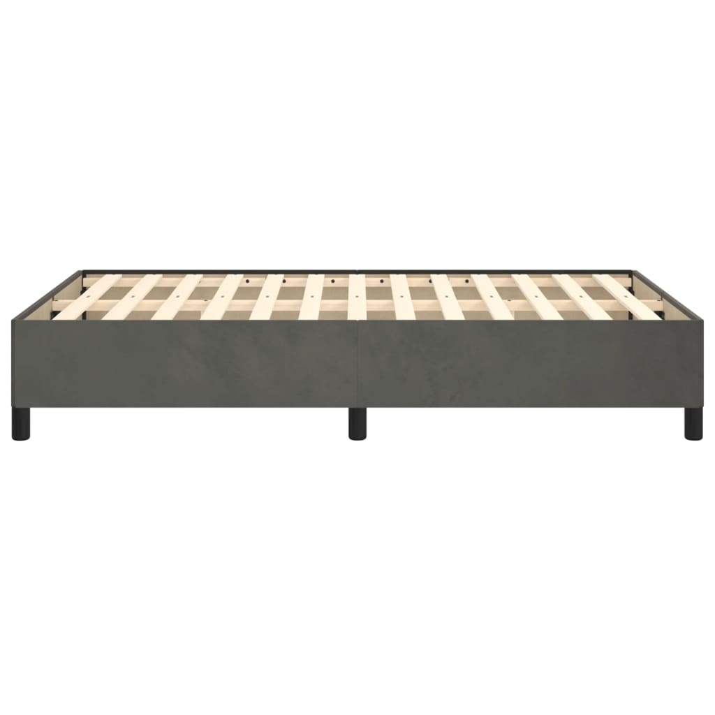 Cadre de lit sans matelas gris foncé 120x200 cm velours - XIOS