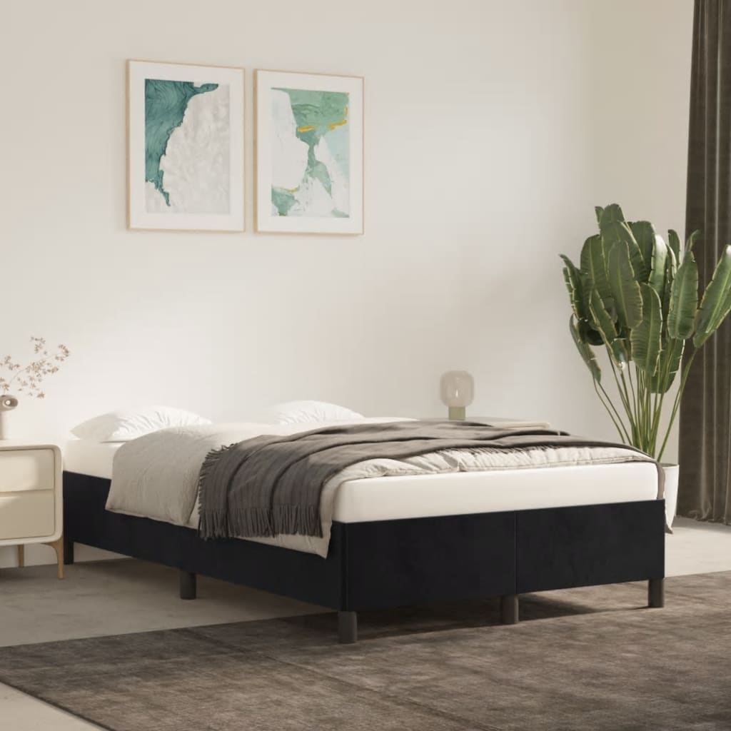Cadre de lit sans matelas noir 120x200 cm velours - XIOS