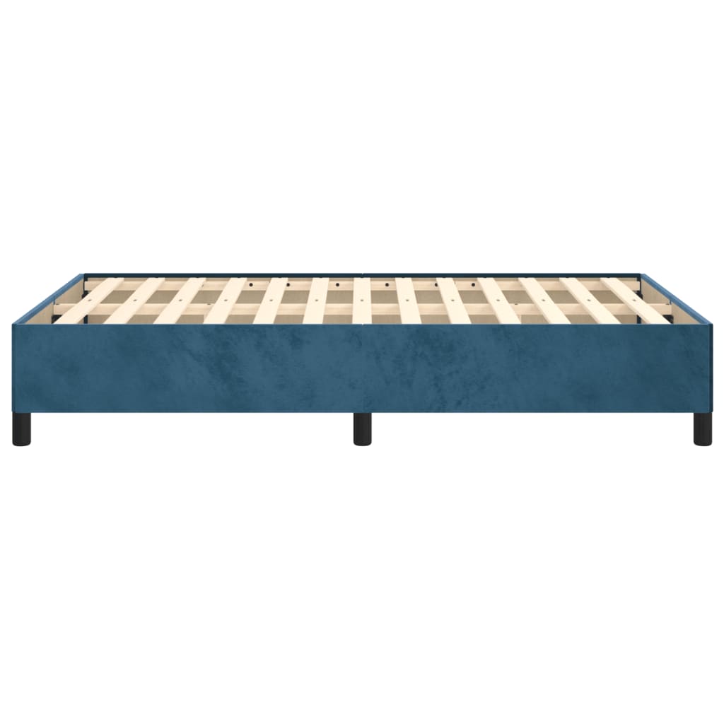 Cadre de lit sans matelas bleu foncé 120x200 cm velours - XIOS