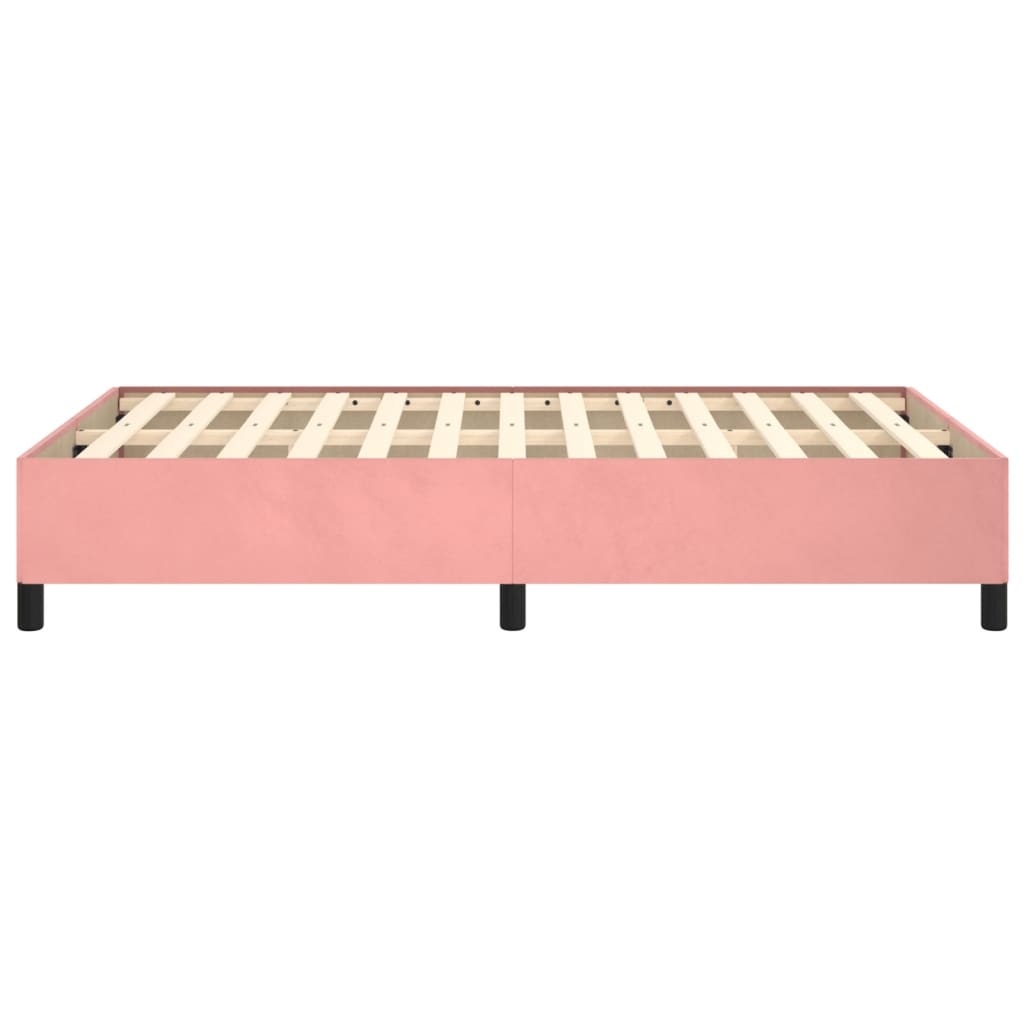 Cadre de lit sans matelas rose 120x200 cm velours - XIOS