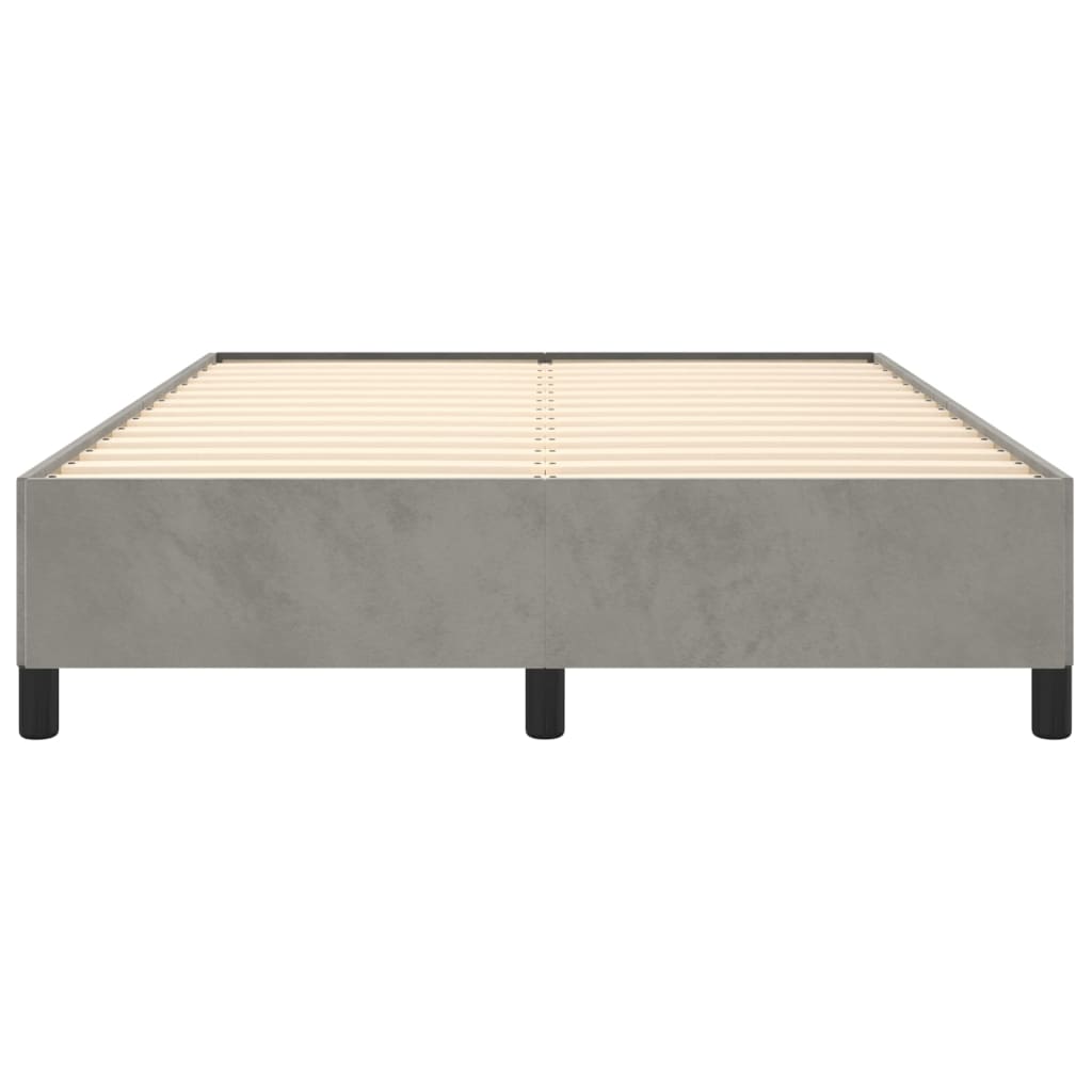 Cadre de lit sans matelas gris clair 140x190 cm velours - XIOS