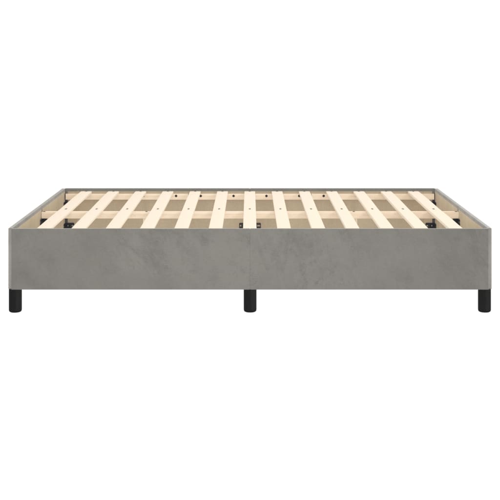 Cadre de lit sans matelas gris clair 140x190 cm velours - XIOS