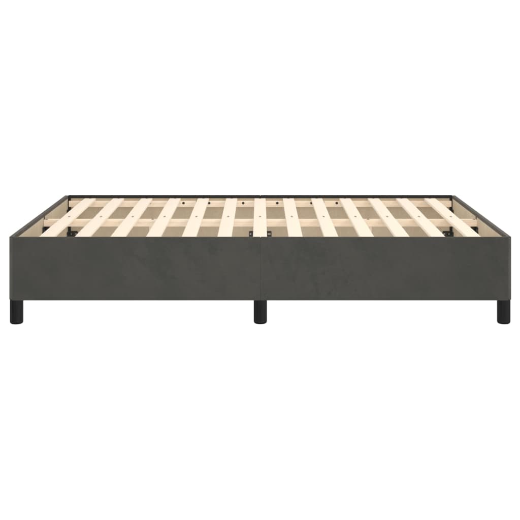 Cadre de lit sans matelas gris foncé 140x190 cm velours - XIOS