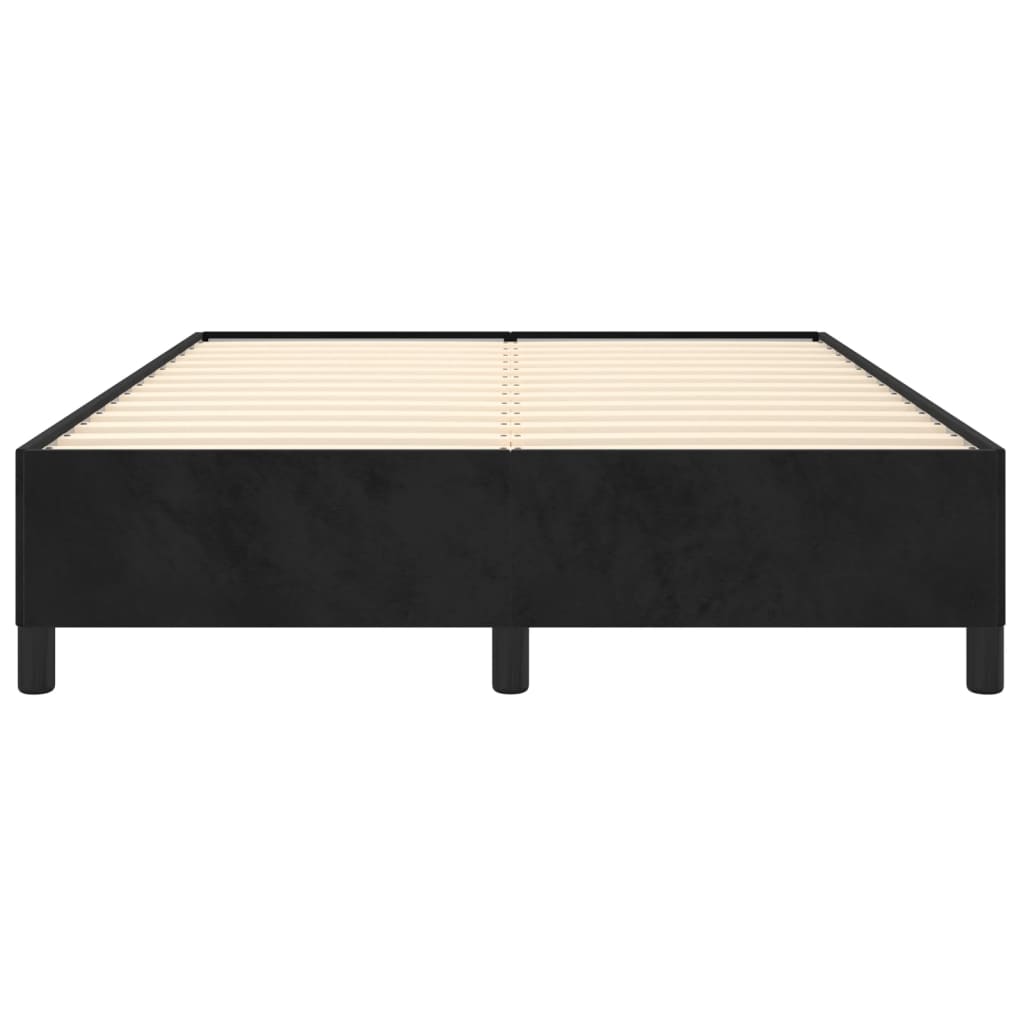 Cadre de lit sans matelas noir 140x190 cm velours - XIOS