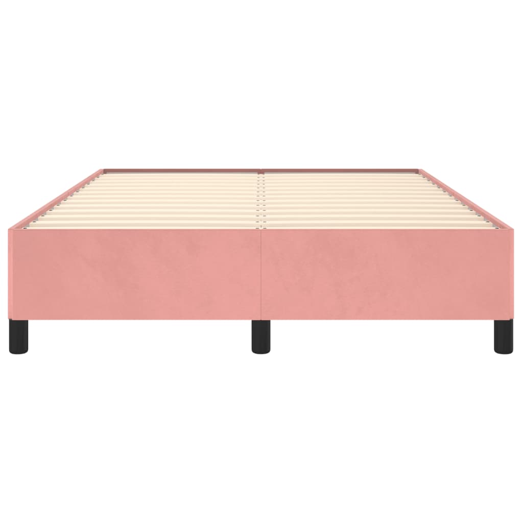 Cadre de lit sans matelas rose 140x190 cm velours - XIOS