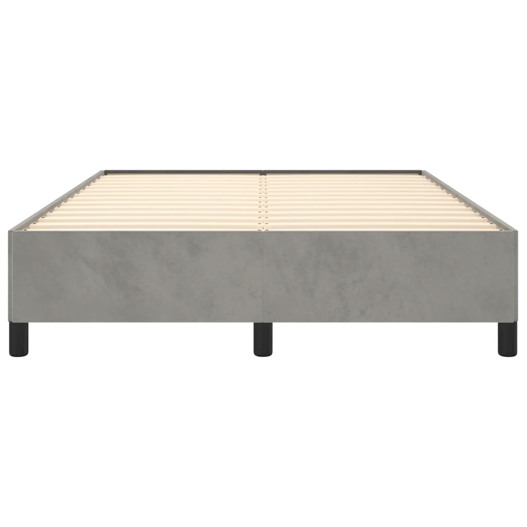 Cadre de lit sans matelas gris clair 140x200 cm velours - XIOS