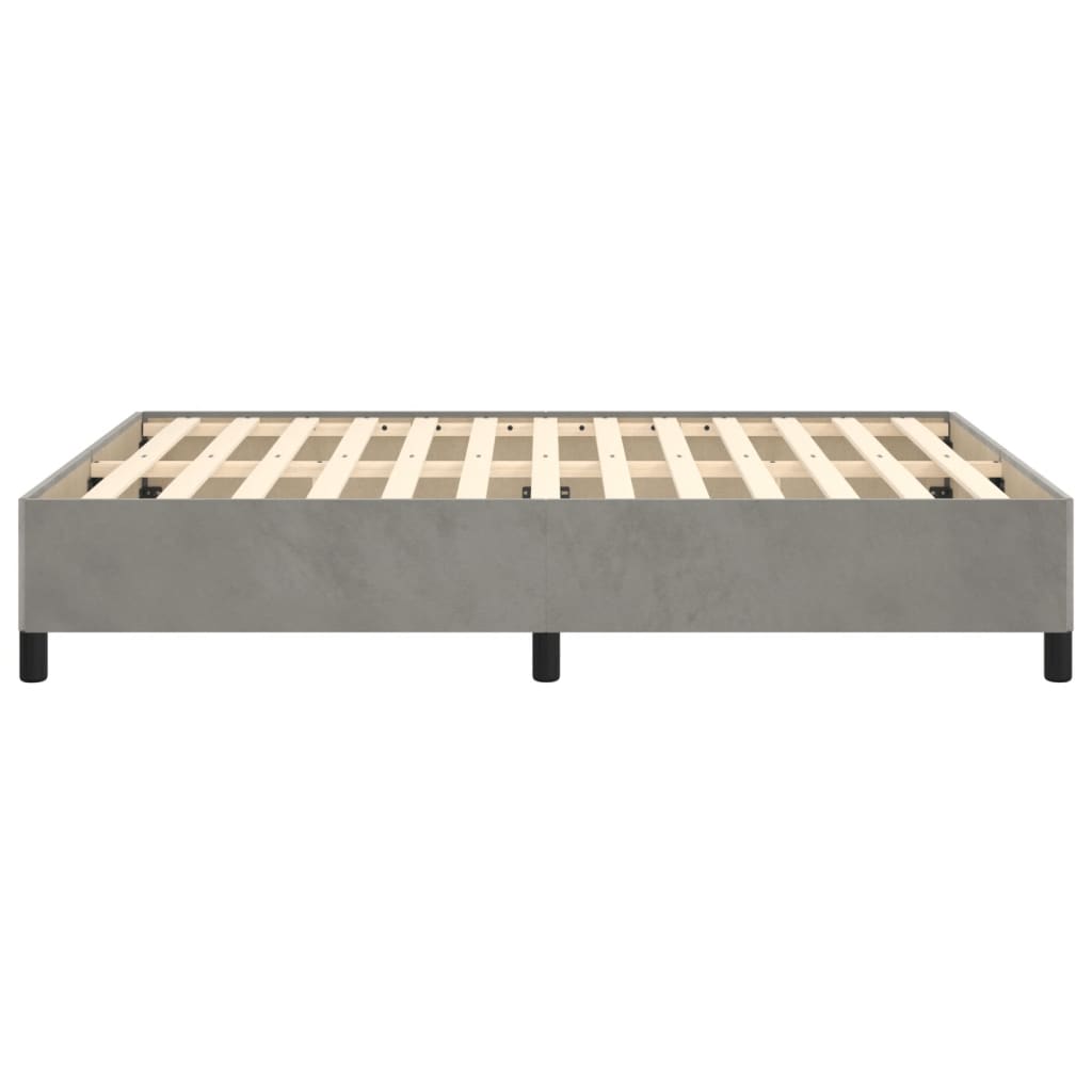 Cadre de lit sans matelas gris clair 140x200 cm velours - XIOS