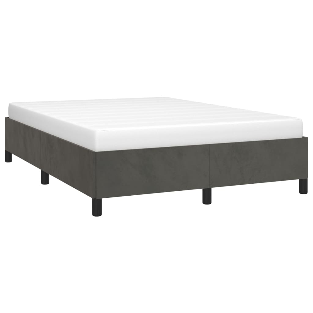 Cadre de lit sans matelas gris foncé 140x200 cm velours - XIOS