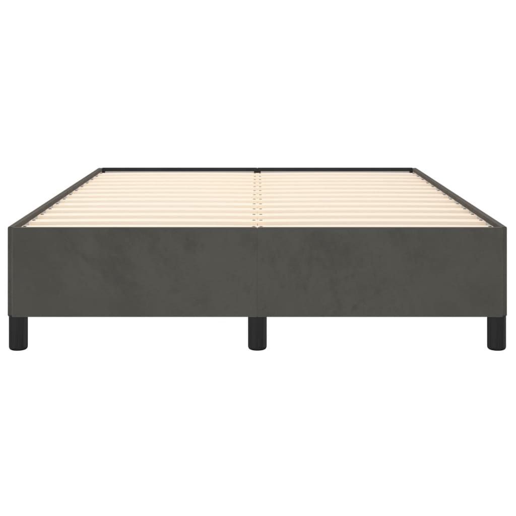Cadre de lit sans matelas gris foncé 140x200 cm velours - XIOS