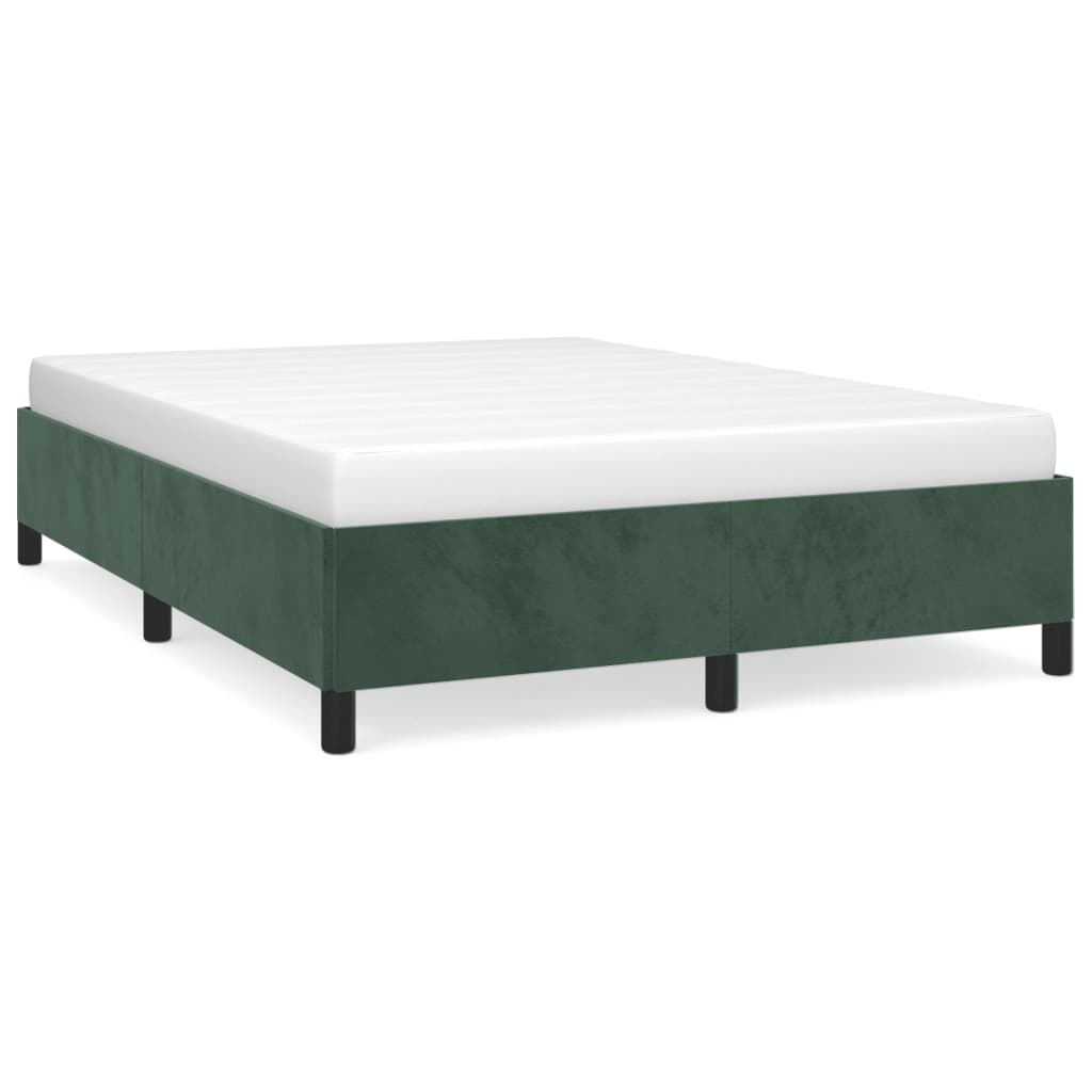 Cadre de lit sans matelas vert foncé 140x200 cm velours - XIOS
