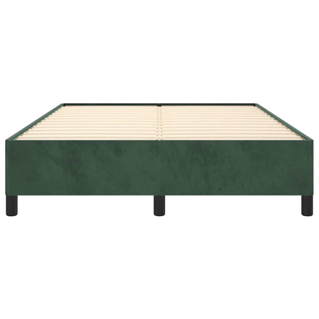 Cadre de lit sans matelas vert foncé 140x200 cm velours - XIOS