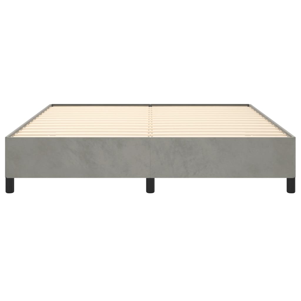 Cadre de lit sans matelas gris clair 160x200 cm velours - XIOS