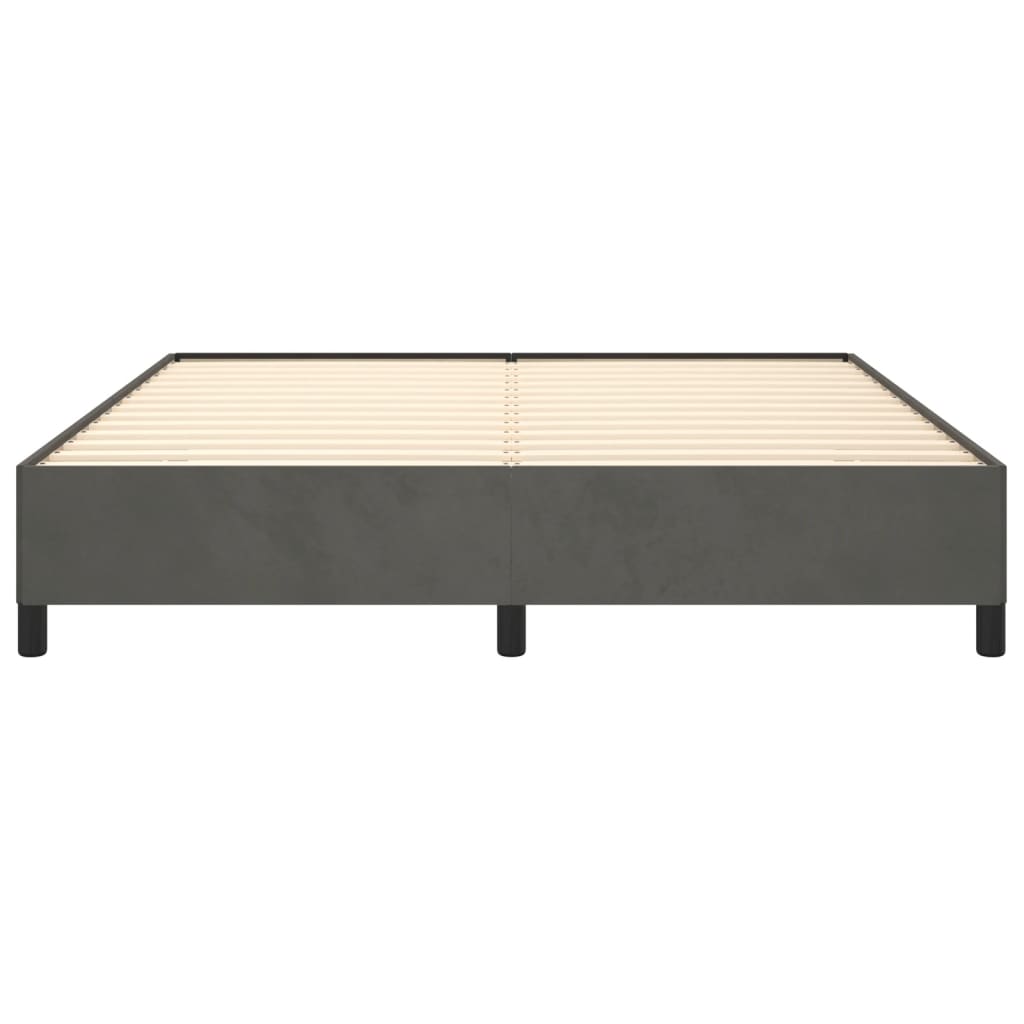 Cadre de lit sans matelas gris foncé 160x200 cm velours - XIOS
