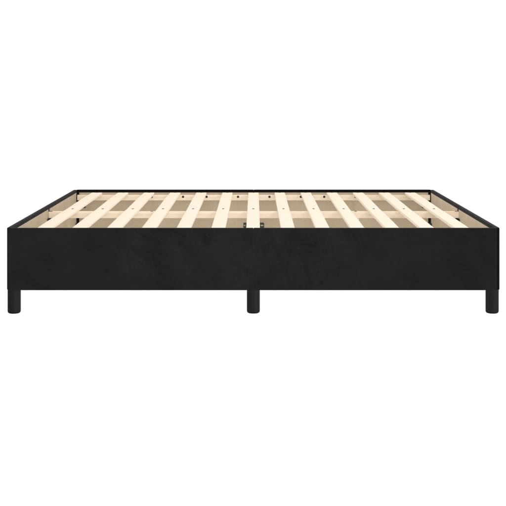 Cadre de lit sans matelas noir 160x200 cm velours - XIOS