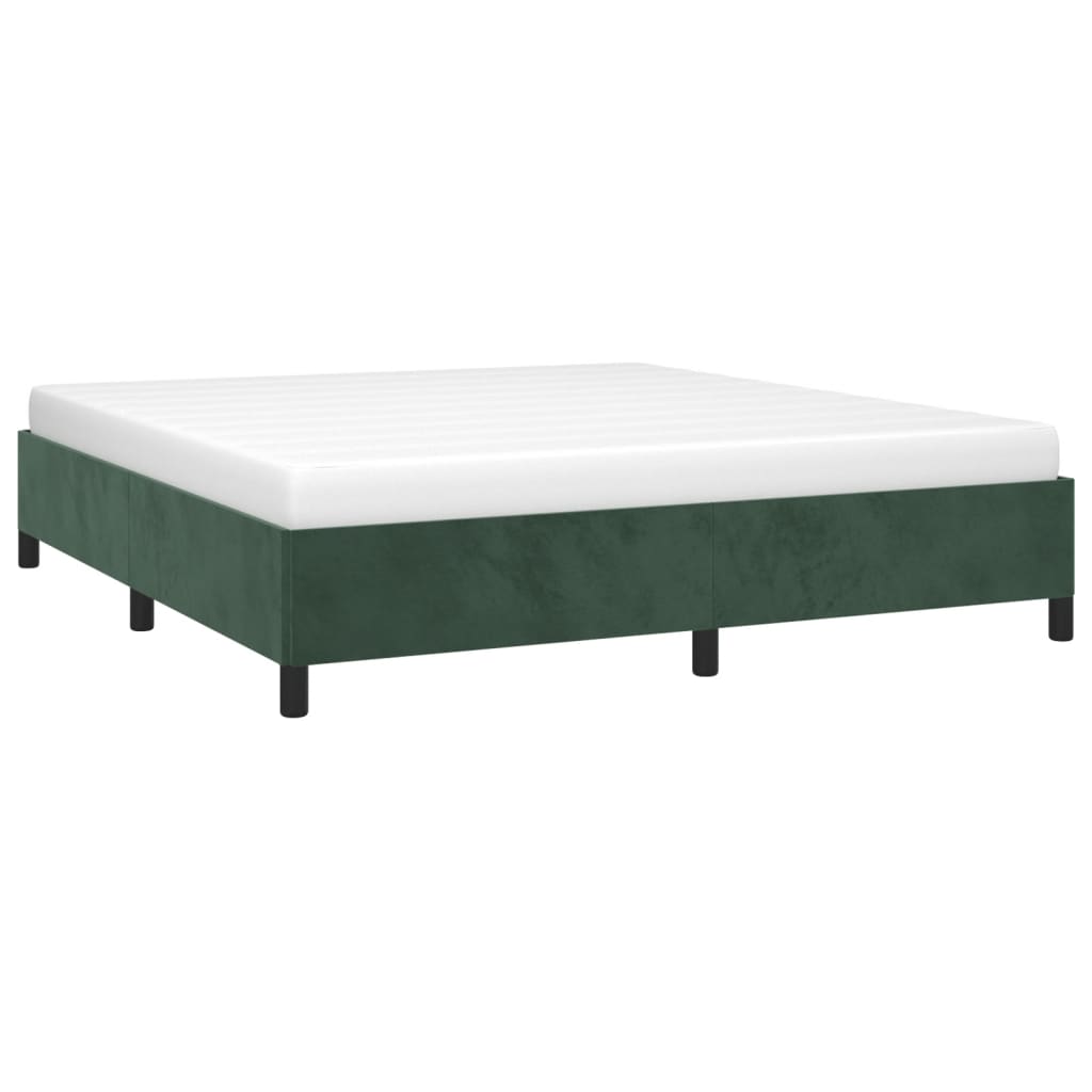 Cadre de lit sans matelas vert foncé 160x200 cm velours - XIOS