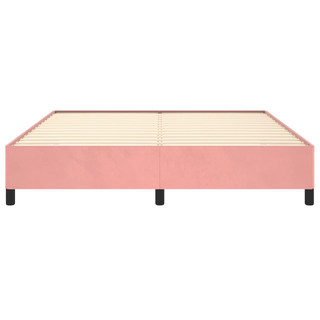 Cadre de lit sans matelas rose 160x200 cm velours - XIOS