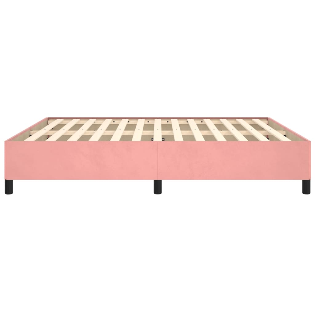 Cadre de lit sans matelas rose 160x200 cm velours - XIOS
