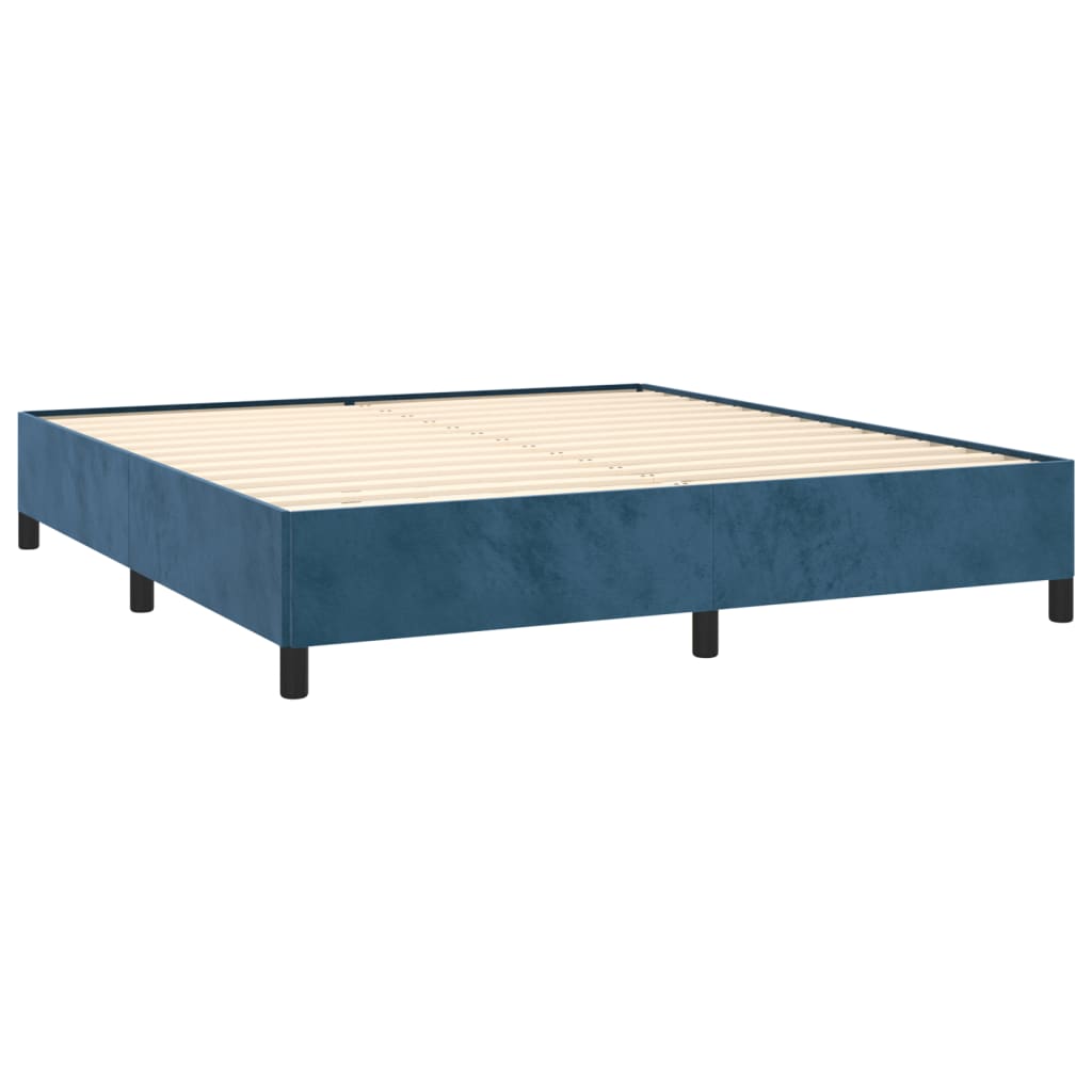 Cadre de lit sans matelas bleu foncé 180x200 cm velours - XIOS