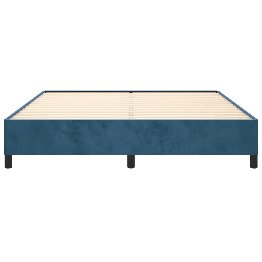 Cadre de lit sans matelas bleu foncé 180x200 cm velours - XIOS