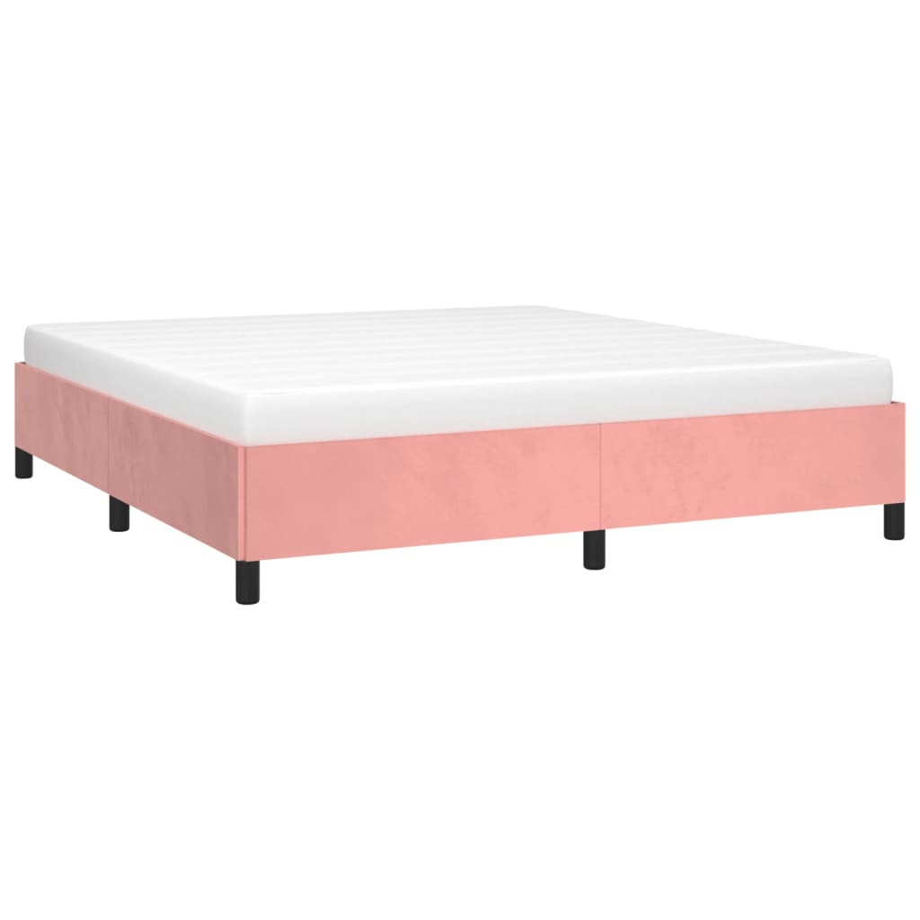 Cadre de lit sans matelas rose 180x200 cm velours - XIOS