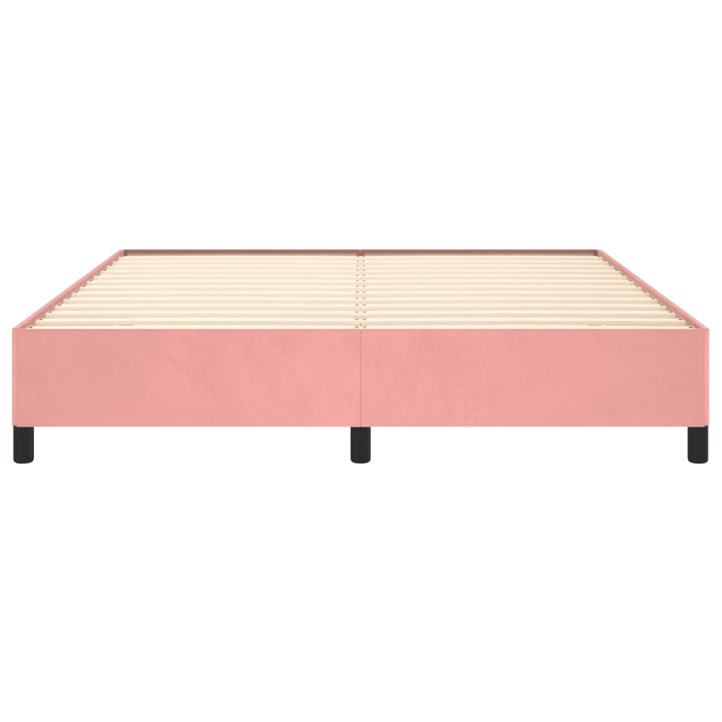 Cadre de lit sans matelas rose 180x200 cm velours - XIOS